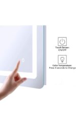 Luxe Aura LED Arched Mirror Wall Mount | 5mm High-Definition Glass | 3-Color Smart Touch Light (White, Warm, Soft Yellow) (Rose Gold) - Image 4