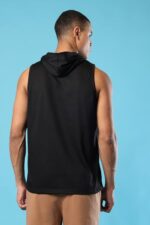 CHKOKKO Men's Cotton Blend Regular Fit Sleeveless Gym Wear Vest | Solid Stylish Hoodie Round Neck | Running Sando for Sports Workout Fitness & Casual - Image 3