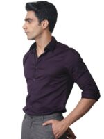 SUBTRACT Men's Slim Fit Solid Spread Collar Cotton Satin Evening Shirt | Stylish Men's Wear Shirt for Office or Party - Image 9