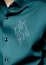 IndoPrimo Men's Satin Shirt with Spread Collar Neck Line Solid Pattern Full Sleeves Regular Fit Western Style and Standard Length - Image 16