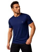 CHKOKKO Men Polyester Solid Quick Dry Half Sleeve Regular Fit Round Crew Neck Active Sportswear Gym T-Shirt for Workout Training Running and Fitness Activities - Image 23