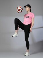 CHKOKKO Womens Stylish Activewear Quick Dry Lightweight Breathable Printed Round Neck Half Sleeve Regular Fit Gym T Shirt for Sports Yoga and Training - Image 5