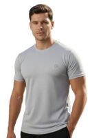 CHKOKKO Men Polyester Solid Quick Dry Half Sleeve Regular Fit Round Crew Neck Active Sportswear Gym T-Shirt for Workout Training Running and Fitness Activities - Image 34