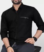 CB-COLEBROOK Men's Regular Fit Solid Soft Touch Cotton Casual Shirt with Pocket Design with Spread Collar & Full Sleeves (Available in Plus Size) - Image 8