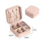 YouBella Jewellery Organiser PU Leather Zipper Portable Storage Box Case with Dividers Container for Rings, Earrings, Necklace Home Organizer, Pink (Style 1) - Image 3