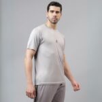 ATICX Slim Fit Polyester Sports T-Shirt for Men - Round Neck Quick Dry Fit Half Sleeve Breathable Stylish Gym & Workout Tee - Lightweight Running Cycling Football Swimming Training Sportswear Top - Image 3