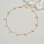 Shining Diva Fashion Daisy Pearl Necklace for Women Latest Stylish 18k Gold Plated Pendant Necklaces Gifts for Girls Anti Tarnish Jewelry (16857np) - Image 4