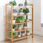 5-Tier Foldable Bamboo Wooden Shoe Racks | Collapsible Multipurpose Rack for Storage Entryway Furniture Rack | Shelf Organizer for Home and Kitchen | Slipper Stand Chappal Storage Organizer