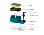 Leawall 3-in-1 Soap Dispenser with Sponge Holder – Bathroom Liquid Soap Pump for Kitchen Sink handwash Dispenser Bottle soap Dispenser for wash Basin Kitchen Accessories Items for Home (Multicolor) - Image 4