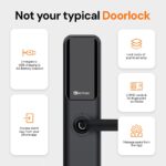 BonKaso H9 Smart Door Lock for Home and Office| 6-Way Unlocking Features|Fingerprint|Passcode|Key Card Access|Bluetooth|Mechanical Key|OTP Access|2 Year Warranty|(Black)| (Free Installation) - Image 4