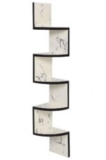 Dime Store Engineered Wood Wall Shelf Corner Shelf Home Decor Item,Glossy Finish,Set of 5,White - Image 2