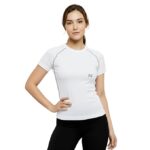 NINQ Women’s Half Sleeve Compression T-Shirt | Premium Gym & Sports Wear for Running, Training, Yoga, Cycling & Workouts | Quick-Dry, Stretchable Athletic for Women - Image 3