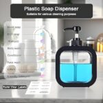 Homewiz 300ML Liquid Soap Dispenser | Refillable Pump Bottle for Hand Wash, Dish Wash, Shampoo, Conditioner, Shower Gel | Bathroom & Kitchen Use | Transparent Plastic | Pack of 2 - Image 4