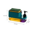 Leawall 3-in-1 Soap Dispenser with Sponge Holder – Bathroom Liquid Soap Pump for Kitchen Sink handwash Dispenser Bottle soap Dispenser for wash Basin Kitchen Accessories Items for Home (Multicolor) - Image 3