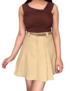 Women’s One Shoulder Ruched Crop Top | Trendy Sleeveless Stretchy Blouse - Image 4