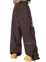 GRECIILOOKS Cargo Pants For Woman | Trousers For Womans |High Waist Cotton Trouser for Women – Flared Parachute Pants with Side Pockets |Womens Cargo Pant | Elegant for College & Events (Available in Plus Size) - Image 11