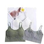 Acnos 7 Colors Women Cotton Padded Wire Free Sports Bra Fitness Yoga and Gymwear Fashionable Lifestyle Outdoor Life Free Size Pack of 3 Size 28-32 - Image 20