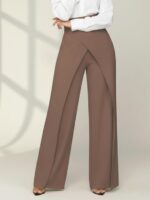 GRECIILOOKS Trousers for Woman | Womens High Rise High Waist Flared Korean Style | Formal Pant for Women Office Wear| Track Pants for Womans Elegant for College & Events (Available in Plus Size) - Image 3