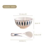 Nestasia Set of 4 Soup Bowl with Spoon (350ml Each) - Ceramic Microwave & Dishwasher Safe Bowls for Serving Soup, Curry, Custard, & Dessert | Teardrop Design Bowl Set Perfect for Gifting & Daily Use - Image 3