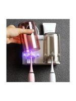 QONETIC Wall Mounted Toothbrush Holder with 2 Mouthwash Cups | Bathroom Toothbrush Organizer | Multi-Compartment, Dustproof & BPA-Free Brush Holder for Bathroom Storage - Image 5