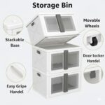 Clothes Organizer for Wardrobe Cupboard Organizer for Clothes Foldable and Stackable Closet Organizer Drawer Organizer for Clothes (2PCS-Large, White-(72L Storage Bin)) - Image 9