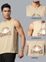 CHKOKKO Tank Tops Sleeveless T-Shirt for Men Gym Wear Vest Graphic Printed Stylish Round Neck Running Sando for Sports Workout Fitness & Casual or Beach Wear - Image 13