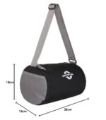 Nivia Basic Polyester Duffle Bag for Men & Women, Side Mesh Pocket, Workout & Training Bag, Suitable for Gym, Fitness, Sports & Travel with Adjustable Shoulder Strap (Black/Grey), Capacity-11L