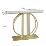 Luxury Console Table 75x30x70cm with Marble Top - Modern Entryway Hallway Narrow Side Table - Gold Metal Frame Entry Furniture for Living Room, Corridor & Home Decor (Gold + Black) - Image 2