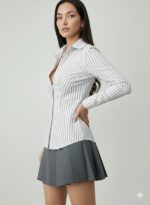 Solid Front Button Long Sleeve Casual Shirt for Women' & Girl's - Image 12