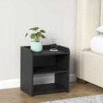 FireBees Modern Wooden Bedside Table with 3 Shelves | Compact Side Table for Bedroom & Living Room | Bed Side Table Organizer, End Table & Home Furniture | Dark Brown (40.6x25.4x50.8 cm) - Image 4