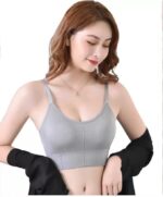 Acnos 7 Colors Women Cotton Padded Wire Free Sports Bra Fitness Yoga and Gymwear Fashionable Lifestyle Outdoor Life Free Size Pack of 3 Size 28-32 - Image 4