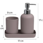 LAGET® Bathroom Accessories Set for Utility and Toothbrush Holder with Vanity Tray for Bathroom Decor | Handwash Liquid Soap Dispenser Pump for Bathroom, Kitchen, Wash Basin, Sink (Grey) - Image 2