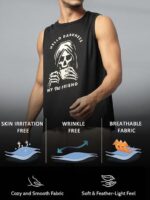 CHKOKKO Tank Tops Sleeveless T-Shirt for Men Gym Wear Vest Graphic Printed Stylish Round Neck Running Sando for Sports Workout Fitness & Casual or Beach Wear - Image 8
