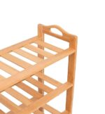 5-Tier Foldable Bamboo Wooden Shoe Racks | Collapsible Multipurpose Rack for Storage Entryway Furniture Rack | Shelf Organizer for Home and Kitchen | Slipper Stand Chappal Storage Organizer - Image 4
