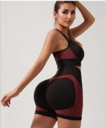 SKGREEN Combo Pack of Sports Bra & Shorts Gym Workout Set for Women Wire Free Padded Sports Bra with High Waist Shorts for Great Comfort Athleisure Yoga Wear - Image 3