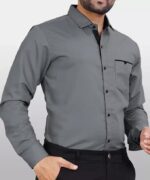 CB-COLEBROOK Men's Regular Fit Solid Soft Touch Cotton Casual Shirt with Pocket Design with Spread Collar & Full Sleeves (Available in Plus Size) - Image 4