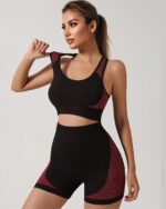 SKGREEN Combo Pack of Sports Bra & Shorts Gym Workout Set for Women Wire Free Padded Sports Bra with High Waist Shorts for Great Comfort Athleisure Yoga Wear - Image 7