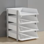 Cortina 4-Tier File Organizer, Premium Polystyrene Desk Rack, Foldable Document Holder with Dividers - Space-Saving Office & Home Paper Storage, Cloth organiser (Grey) - Image 3
