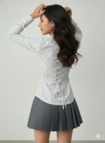 Solid Front Button Long Sleeve Casual Shirt for Women' & Girl's - Image 11