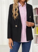Women’s Pink Striped Shirt | Elegant Button Down Shirt for Women | Stylish Casual & Office Wear Top - Image 7
