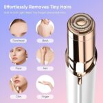 Facial Hair Remover Machine for Women - Face, Chin, Cheek, Eyebrow, Upper Lip Hair Remover, USB RECHARGEABLE Epilator Machine (White) - Image 2