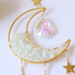 HASTHIP® Sparkling Opal Moon Charm for Home Decor 16.5 inches Decorative White Opal Acrylic Crescent Hanging Charm Auspicious Home Gift Wall Hangings Car Charm - Image 3