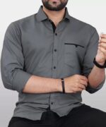 CB-COLEBROOK Men's Regular Fit Solid Soft Touch Cotton Casual Shirt with Pocket Design with Spread Collar & Full Sleeves (Available in Plus Size) - Image 5