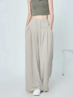 GRECIILOOKS High Waist Polycotton Trousers for Women – Flared Parachute Pants with Side Pockets | Casual Travel Cargo Pants (Available in Plus Size and Value Pack) - Image 13