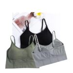 Acnos 7 Colors Women Cotton Padded Wire Free Sports Bra Fitness Yoga and Gymwear Fashionable Lifestyle Outdoor Life Free Size Pack of 3 Size 28-32 - Image 10