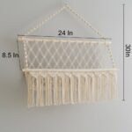 Decazone Macrame Toy Hammock Organizer for Stuffed Animals | Handmade Cotton Rope Storage Net | Boho Wall Hanging Nursery Organizer | Corner Mesh Hammock for Kids Room & Home Decor - Image 2