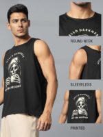 CHKOKKO Tank Tops Sleeveless T-Shirt for Men Gym Wear Vest Graphic Printed Stylish Round Neck Running Sando for Sports Workout Fitness & Casual or Beach Wear - Image 9