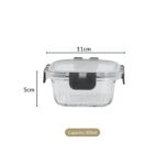 Nestasia Glass Transparent Lunch Box for Women & Men Set of 2 (300ml), Borosilicate Tiffiin Containers, Microwave and Dishwasher Safe, Airtight and Leak-Proof with Safety Lock - Image 2