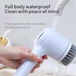 5 In 1 Electric Cleaning Magic Brush Multifunctional Spin Cleaner Brush With 5 Brush Heads and Charging Cord For Multi Use Kitchen Tiles Carpet Sink Basin Bathroom Dish Pots Wall Shoe Car Surfaces (1) - Image 6