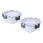 Nestasia Glass Transparent Lunch Box for Women & Men Set of 2 (300ml), Borosilicate Tiffiin Containers, Microwave and Dishwasher Safe, Airtight and Leak-Proof with Safety Lock - Image 6